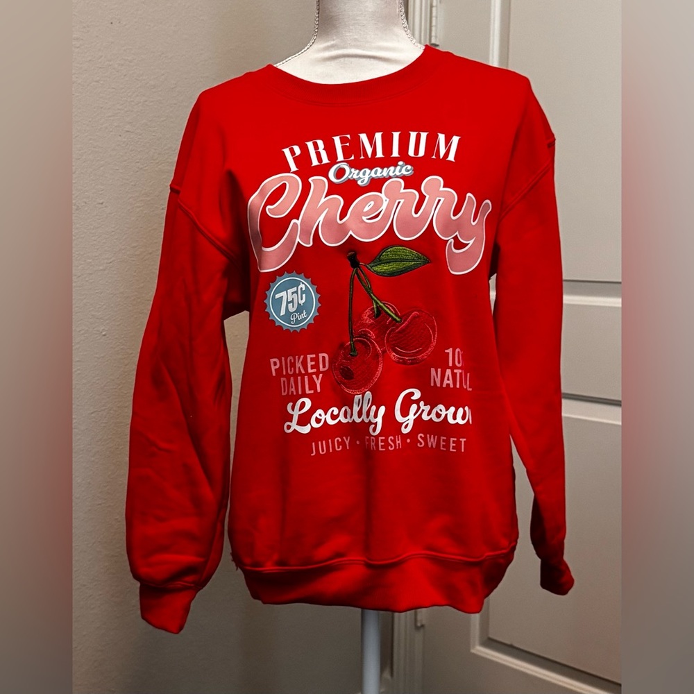 Wound Up Dark Coral Cherry Sweatshirt Size XS